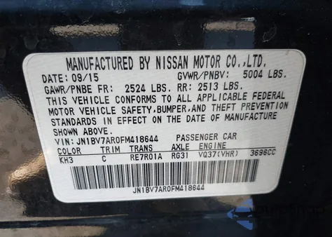 2015 Infiniti Q50 Premium z USA, uszkodzony, nr VIN JN1BV7AR0FM418644